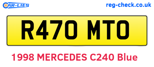 R470MTO are the vehicle registration plates.