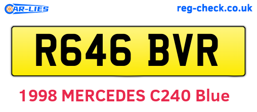 R646BVR are the vehicle registration plates.