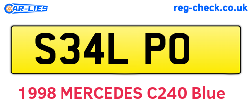 S34LPO are the vehicle registration plates.