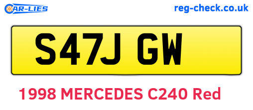 S47JGW are the vehicle registration plates.