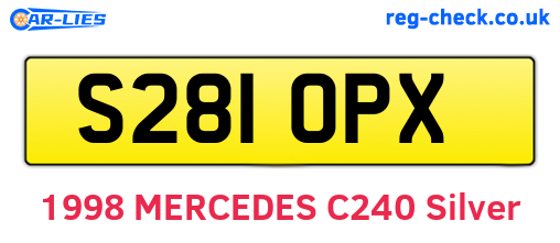 S281OPX are the vehicle registration plates.