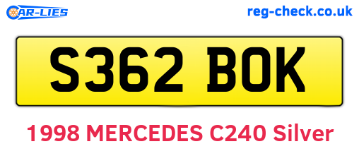 S362BOK are the vehicle registration plates.