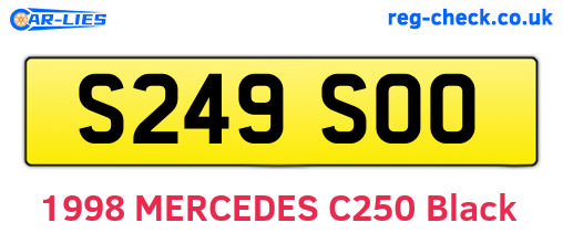 S249SOO are the vehicle registration plates.
