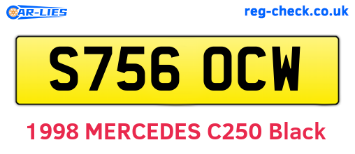 S756OCW are the vehicle registration plates.
