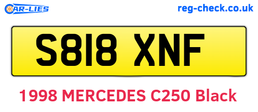 S818XNF are the vehicle registration plates.