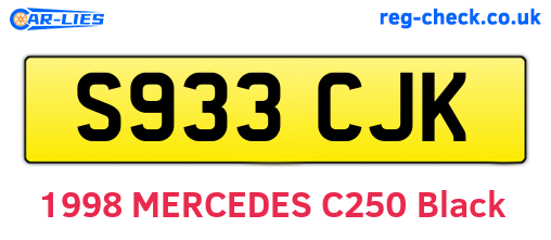 S933CJK are the vehicle registration plates.