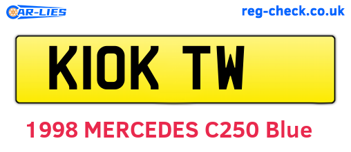 K10KTW are the vehicle registration plates.