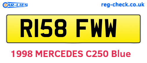 R158FWW are the vehicle registration plates.