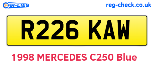R226KAW are the vehicle registration plates.