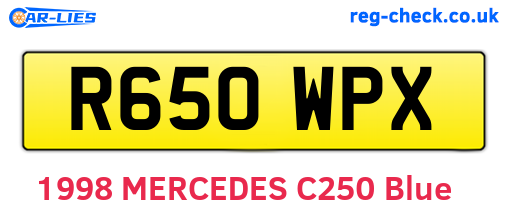 R650WPX are the vehicle registration plates.