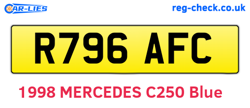 R796AFC are the vehicle registration plates.