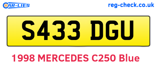S433DGU are the vehicle registration plates.