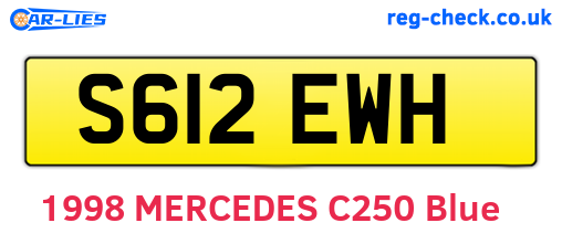 S612EWH are the vehicle registration plates.