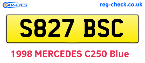 S827BSC are the vehicle registration plates.
