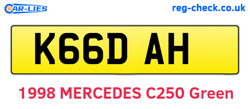 K66DAH are the vehicle registration plates.