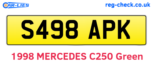 S498APK are the vehicle registration plates.