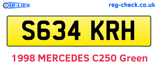 S634KRH are the vehicle registration plates.