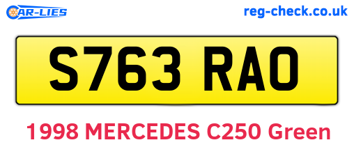 S763RAO are the vehicle registration plates.