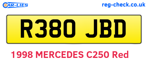R380JBD are the vehicle registration plates.