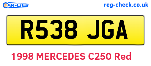 R538JGA are the vehicle registration plates.