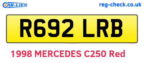R692LRB are the vehicle registration plates.