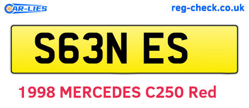 S63NES are the vehicle registration plates.