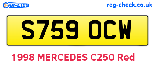 S759OCW are the vehicle registration plates.