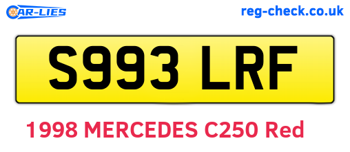 S993LRF are the vehicle registration plates.