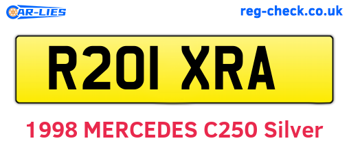 R201XRA are the vehicle registration plates.