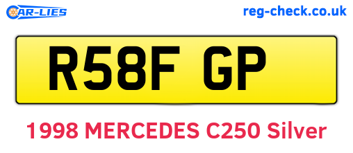 R58FGP are the vehicle registration plates.