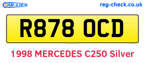 R878OCD are the vehicle registration plates.