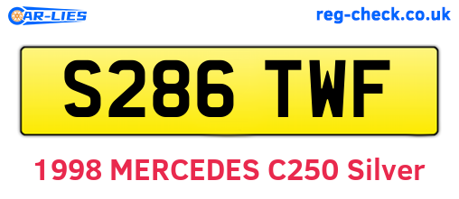 S286TWF are the vehicle registration plates.