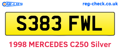 S383FWL are the vehicle registration plates.