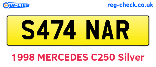 S474NAR are the vehicle registration plates.