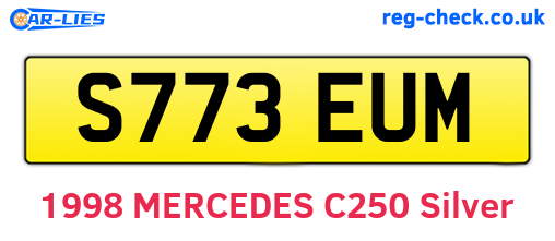 S773EUM are the vehicle registration plates.