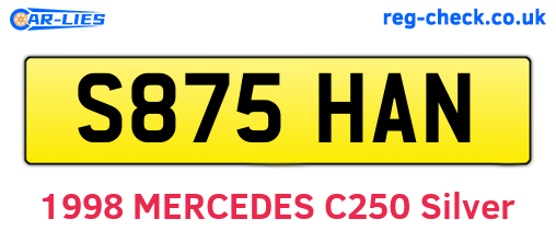 S875HAN are the vehicle registration plates.