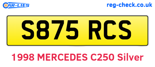S875RCS are the vehicle registration plates.