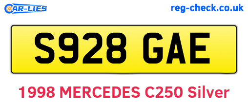 S928GAE are the vehicle registration plates.