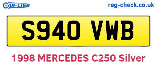 S940VWB are the vehicle registration plates.