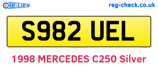 S982UEL are the vehicle registration plates.