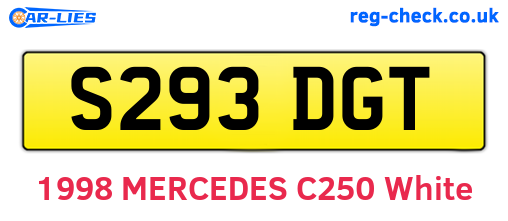 S293DGT are the vehicle registration plates.