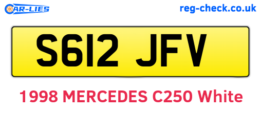 S612JFV are the vehicle registration plates.