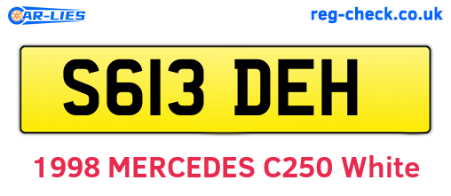 S613DEH are the vehicle registration plates.