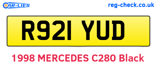 R921YUD are the vehicle registration plates.