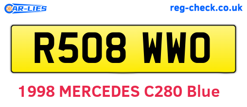 R508WWO are the vehicle registration plates.