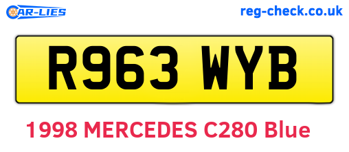 R963WYB are the vehicle registration plates.