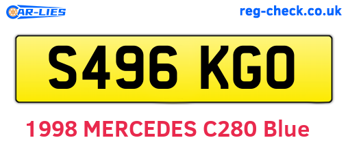 S496KGO are the vehicle registration plates.