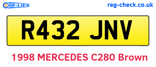 R432JNV are the vehicle registration plates.