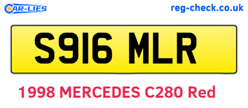 S916MLR are the vehicle registration plates.