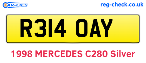 R314OAY are the vehicle registration plates.